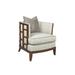 Barrel Chair - Tommy Bahama Home Ocean Club 32.5" Wide Down Cushion Barrel Chair Wood in Gray/White, Size 36.0 H x 33.0 W x 33.0 D in | Wayfair