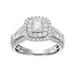Simply Vera Vera Wang 14k White Gold 1 1/4 Carat T.W. Diamond Square Halo Engagement Ring, Women's, Size: 6