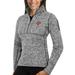 Women's Antigua Heather Gray New York Knicks Fortune Half-Zip Pullover Jacket