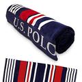 U.S. Polo Assn. Large (40" x 70") Striped Nautical Design Lofty Beach Towel - Perfect for Beach, Pool, Boating, Gym, Camping & Outdoor Yoga and Pilates (Bon Voyage Stripe)