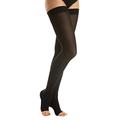 Relaxsan M2070A (Black, Sz.3) Cotton open-toe medical compression hold up stockings - Class 2 (23-32 mmHg)