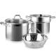 Duxtop SSIB Stainless Steel Induction Cookware Set, Impact-Bonded Technology (4 Pieces)