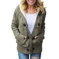 Happy Sailed Womens Casual Loose Sweater Coat Jacket Sweatshirt Fleece Hoodies with Pockets Size 16 Green