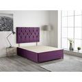 Bed Centre Plum Plush Velvet Fabric Divan Base Plus Matching Headboard 3ft 4ft 4ft6 5ft 6ft (4FT6 (Double))