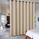 PONY DANCE Extra Size Curtains Living Room Divider Eyelet Curtain Beige Blackout for Hotel/Clinic/Changing Room Sliding Curtains Bedroom, Opaque 1 PC, W 180" x L 108", Biscotti Beige