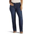 Lee Women's Plus Size Instantly Slims Classic Relaxed Fit Monroe Straight Leg Jean - Blue - Medium