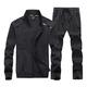 Goorape Men's Athletic Tracksuit Bomber/Hoodie Jackets & Pants Set Jogging Sweatsuit Big Darkgray 5XL