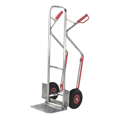 ROLLCART Alu-Stapelkarre mit Luftbereifung silber, 57x130x64 cm