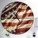 East Urban Home American Flag - Modern wall clock Metal in Brown | 23 H x 23 W x 1 D in | Wayfair 645DD799DC9B4936B85BFE4C4B9B7391