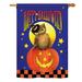 Breeze Decor Owl Sitting on Jack-O-Lantern Fall Seasonal Halloween Impressions 2-Sided 40 x 28 in. House Flag in Blue/Orange | Wayfair