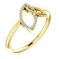 14ct Yellow Gold Polished .05 Dwt Diamond Leaf Shape Ring Size M 1/2 Jewelry Gifts for Women