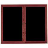 AARCO Changeable Enclosed Wall Mounted Letter Board w/ Header Wood/Felt in Red/White/Brown | 48 H x 36 W x 2 D in | Wayfair CDC4836H