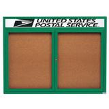 AARCO Illuminated Enclosed Wall Mounted Bulletin Board Cork/Metal in Green/White | 36 H x 48 W x 4 D in | Wayfair DCC3648RHIG