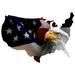 August Grove® USA Shape w/ Eagle on Flag Wall Décor Metal in Blue/Gray/Yellow | 16 H x 21 W x 1 D in | Wayfair E9342D3DD7904870B55287FF2A290397