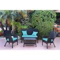 August Grove® Bellas 4 Piece Sofa Set w/ Cushions in Blue/Black | Outdoor Furniture | Wayfair AGGR5334 47322756