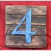 aMonogram Art Unlimited Number Mounted on Rustic Wooden Board Wall Décor in Blue/Brown/Gray | 24 H x 24 W x 1.75 D in | Wayfair 95517-24
