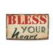 Attraction Design Home "Bless…" Wall Décor, Wood in Brown | 6 H x 10 W in | Wayfair FW1086