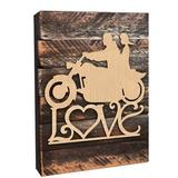 aMonogram Art Unlimited Harley His & Her Love on a Wooden Board Wall Décor in Brown | 18 H x 18 W x 1.75 D in | Wayfair 95143-18