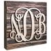 Millwood Pines 3-Letter Monogram on Distressed Wooden Block Wall Décor in White | 18 H x 15 W in | Wayfair 3750DEC82384459D856C5CB9E7C31719