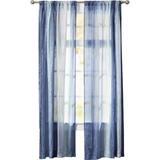 Astoria Grand Velia Cotton Blend Striped Sheer Rod Pocket Single Curtain Panel Cotton Blend in Green/Blue | 63 H in | Wayfair ASTG3382 32463345