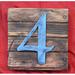 aMonogram Art Unlimited Number Mounted on Rustic Wooden Board Wall Décor in Blue/Brown/Gray | 12 H x 12 W x 1.75 D in | Wayfair 95517-12