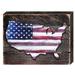 Designocracy Americana USA Map Vintage Wall Décor in Blue/Brown/Red | 6 H x 8 W x 2 D in | Wayfair 98916-08