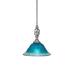 Astoria Grand Elegante 1-Light Mini Pendant w/ Hang Straight Swivel, Glass in Green/Blue | 11 H x 10 W x 10 D in | Wayfair