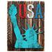 Designocracy Patriotic Statue of Liberty Rustic Board Poetic Wall Décor in Blue/Brown/Red | 18 H x 12 W x 1.5 D in | Wayfair 98918-182