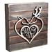 aMonogram Art Unlimited Mr. & Mrs. Deer Heart Mounted on Wooden Board Wall Décor in Brown/Gray | 18 H x 18 W x 1.75 D in | Wayfair 95123-18