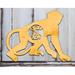 aMonogram Art Unlimited Monkey Rustic Single Letter Wooden Shape Wall Décor in Brown/Yellow | 18 H x 15 W x 0.25 D in | Wayfair L98233O-18