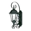 Astoria Grand Prangins 1-Light Glass Shade Outdoor Wall Lantern Glass in Black | 22 H x 8 W x 10 D in | Wayfair ARGD2338 42574791