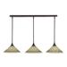 Astoria Grand 3-Light Linear Pendalier w/ Hang Straight Swivel Glass in Brown | 7.25 H x 44.75 W x 12 D in | Wayfair