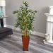 Bungalow Rose 37" Artificial Bamboo Tree in Planter Silk/Wood/Plastic in Brown | 54 H x 25 W x 25 D in | Wayfair BBMT3833 40419433