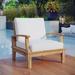 Marina Outdoor Patio Teak Armchair by Modway Wood in Gray | 31.5 H x 32.5 W x 31.5 D in | Wayfair EEI-1143-NAT-WHI-SET