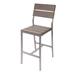 BFM Seating Seaside 29" Teak Patio Bar Stool Wood/Metal in Brown/Gray | 45 H x 18 W x 23 D in | Wayfair PH202BGRTK-SG