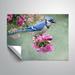 Charlton Home® Raggs Bluejay Amid Blooms Removable Wall Decal Vinyl in Green/Pink | 14 H x 18 W in | Wayfair 29A627EBB30E4B8FBE13B91308DFAFF6