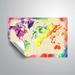 Harriet Bee Kuster Vivid Rainbow Watercolorr World Map Wall Decal Vinyl in White | 24 H x 36 W x 0.1 D in | Wayfair