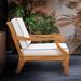 Longshore Tides Wheelock Teak Patio Chair w/ Cushions Metal in Blue/Brown/White | 32 H x 28 W x 44 D in | Wayfair BGRS6874 45415724