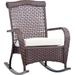 Canora Grey Rashawn Outdoor Rocking Chair w/ Cushions, Wicker | 37 H x 28.5 W x 26 D in | Wayfair FA813DE3806A4C59912517EF7D685B78