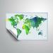 Wrought Studio™ Gillham Green & Blue World Map Removable Wall Decal Vinyl in Blue/Green | 12 H x 18 W in | Wayfair CD912C76C7E1418095EDC1BB4D632AA4