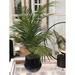Beachcrest Home™ 19" Artificial Floor Palm Plant in Pot Silk/Ceramic/Plastic in Black | 26 H x 22 W x 22 D in | Wayfair