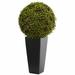 Brayden Studio® 14.5" Artificial Moss Topiary in Planter Silk/Ceramic/Plastic | 30 H x 15 W x 15 D in | Wayfair BYST8612 43862298