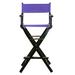 Casual Home Folding Director Chair w/ Canvas Solid Wood in Black/Indigo | 45.5 H x 23 W x 19 D in | Wayfair 9E4E0DE6E6F7442E80A89A7A34FB6052