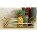 CosmoLiving by Cosmopolitan Gold Metal Mirrored Tray w/ Acrylic Handles 22" x 12" x 5" Metal/Mirror in Yellow | 5 H x 22 W x 12 D in | Wayfair