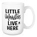 The Holiday Aisle® Barksdale Little Monsters Live Here 15 oz Coffee Mug Ceramic in Black/Brown/White | 4.62 H in | Wayfair