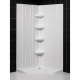 DreamLine Qwall 36" W x 75.63" H Framed Neo-angle Shower Stall & Base Included in White | 75.63 H x 36 W x 36 D in | Wayfair DL-6040C-01