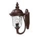 Lark Manor™ Antkeo Clear Waterglass Glass Outdoor Wall Lantern Glass/Metal in Brown | 15.75 H x 8 W x 10.375 D in | Wayfair DBHM5878 42521259