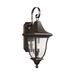 Darby Home Co Haubstadt Patina Bronze 3 - Bulb Seeded Glass Outdoor Wall Lantern Glass/Metal in Brown | 33.75 H x 12 W x 14.75 D in | Wayfair