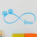 Decal the Walls Infinity Love Symbol w/ Pet Paws Vinyl Wall Decal Vinyl in Blue | 10 H x 24 W in | Wayfair QT-3033lb