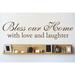 Design W/ Vinyl Bless Our Home W/ Love & Laughter Wall Decal Vinyl in Brown | 6 H x 30 W in | Wayfair OMGA295831